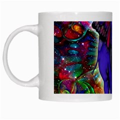 Abstract Elephant With Butterfly Ears Colorful Galaxy White Mugs by EDDArt