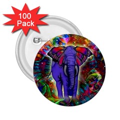 Abstract Elephant With Butterfly Ears Colorful Galaxy 2 25  Buttons (100 Pack)  by EDDArt