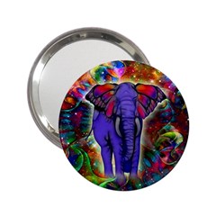 Abstract Elephant With Butterfly Ears Colorful Galaxy 2 25  Handbag Mirrors by EDDArt