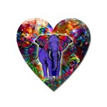 Abstract Elephant With Butterfly Ears Colorful Galaxy Heart Magnet Front