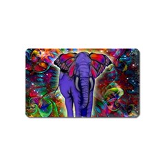 Abstract Elephant With Butterfly Ears Colorful Galaxy Magnet (name Card) by EDDArt