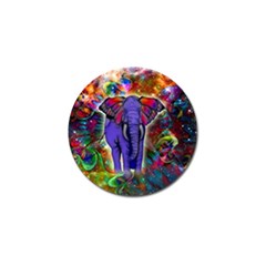 Abstract Elephant With Butterfly Ears Colorful Galaxy Golf Ball Marker by EDDArt