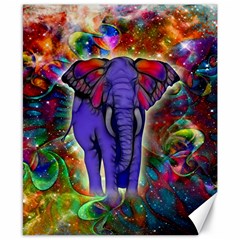 Abstract Elephant With Butterfly Ears Colorful Galaxy Canvas 8  X 10  by EDDArt