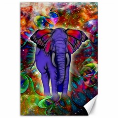 Abstract Elephant With Butterfly Ears Colorful Galaxy Canvas 12  X 18   by EDDArt