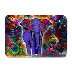 Abstract Elephant With Butterfly Ears Colorful Galaxy Plate Mats by EDDArt