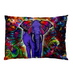 Abstract Elephant With Butterfly Ears Colorful Galaxy Pillow Case by EDDArt