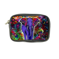 Abstract Elephant With Butterfly Ears Colorful Galaxy Coin Purse by EDDArt