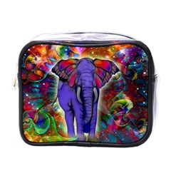 Abstract Elephant With Butterfly Ears Colorful Galaxy Mini Toiletries Bags by EDDArt