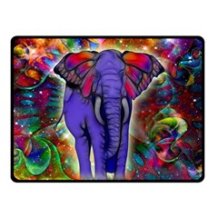 Abstract Elephant With Butterfly Ears Colorful Galaxy Fleece Blanket (small) by EDDArt