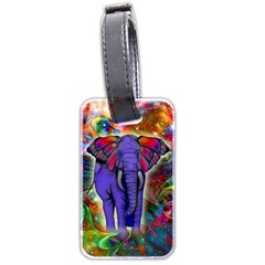 Abstract Elephant With Butterfly Ears Colorful Galaxy Luggage Tags (two Sides) by EDDArt