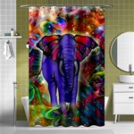 Abstract Elephant With Butterfly Ears Colorful Galaxy Shower Curtain 48  x 72  (Small)  Curtain(48  X 72 ) - 42.18 x64.8  Curtain(48  X 72 )