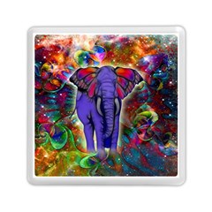 Abstract Elephant With Butterfly Ears Colorful Galaxy Memory Card Reader (square)  by EDDArt