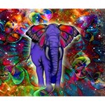 Abstract Elephant With Butterfly Ears Colorful Galaxy Deluxe Canvas 14  x 11  14  x 11  x 1.5  Stretched Canvas