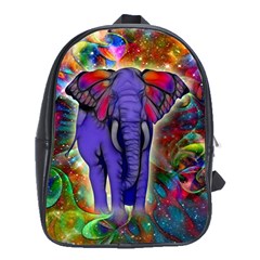 Abstract Elephant With Butterfly Ears Colorful Galaxy School Bags (xl)  by EDDArt