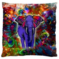 Abstract Elephant With Butterfly Ears Colorful Galaxy Standard Flano Cushion Case (one Side) by EDDArt