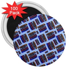 Abstract Pattern Seamless Artwork 3  Magnets (100 Pack) by Amaryn4rt