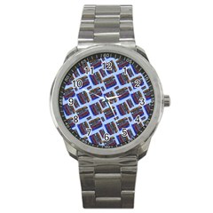 Abstract Pattern Seamless Artwork Sport Metal Watch by Amaryn4rt