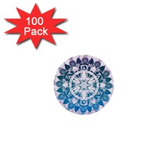 Mandalas Symmetry Meditation Round 1  Mini Buttons (100 Pack)  by Amaryn4rt