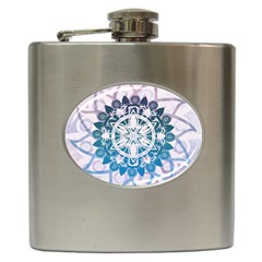 Mandalas Symmetry Meditation Round Hip Flask (6 Oz) by Amaryn4rt