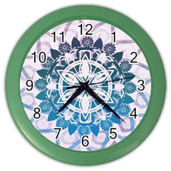 Mandalas Symmetry Meditation Round Color Wall Clocks by Amaryn4rt