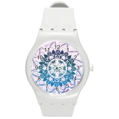 Mandalas Symmetry Meditation Round Round Plastic Sport Watch (m) by Amaryn4rt