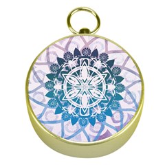 Mandalas Symmetry Meditation Round Gold Compasses by Amaryn4rt