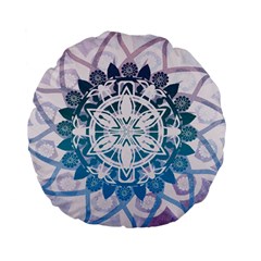 Mandalas Symmetry Meditation Round Standard 15  Premium Flano Round Cushions by Amaryn4rt