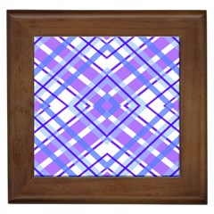 Geometric Plaid Pale Purple Blue Framed Tiles