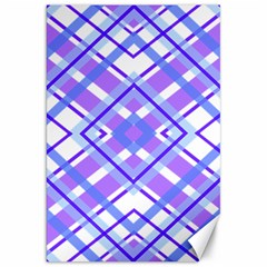 Geometric Plaid Pale Purple Blue Canvas 20  x 30  