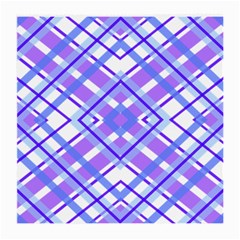 Geometric Plaid Pale Purple Blue Medium Glasses Cloth (2-Side)