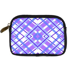 Geometric Plaid Pale Purple Blue Digital Camera Cases by Amaryn4rt