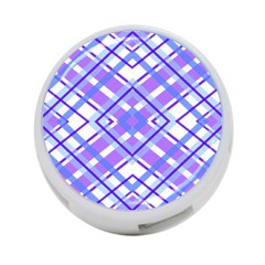 Geometric Plaid Pale Purple Blue 4-Port USB Hub (One Side)