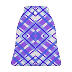 Geometric Plaid Pale Purple Blue Ornament (Bell)