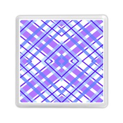 Geometric Plaid Pale Purple Blue Memory Card Reader (Square) 