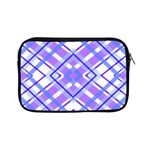 Geometric Plaid Pale Purple Blue Apple iPad Mini Zipper Cases Front