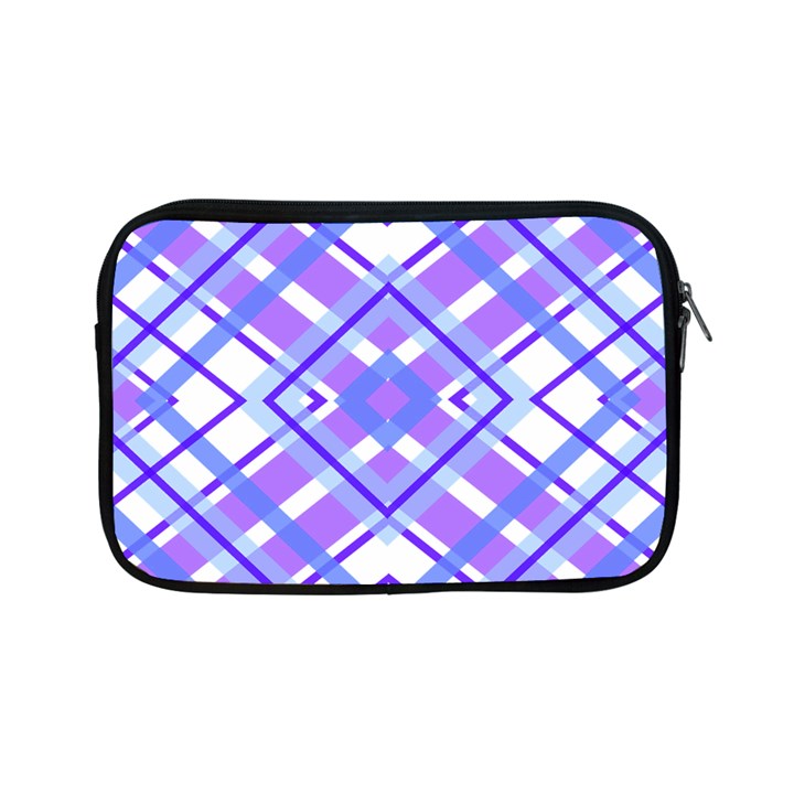 Geometric Plaid Pale Purple Blue Apple iPad Mini Zipper Cases