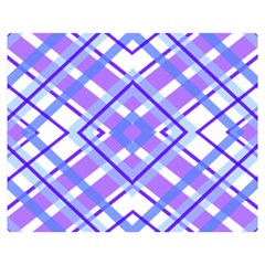 Geometric Plaid Pale Purple Blue Double Sided Flano Blanket (Medium) 