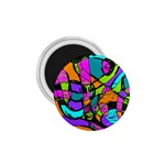 Abstract Art Squiggly Loops Multicolored 1.75  Magnets Front