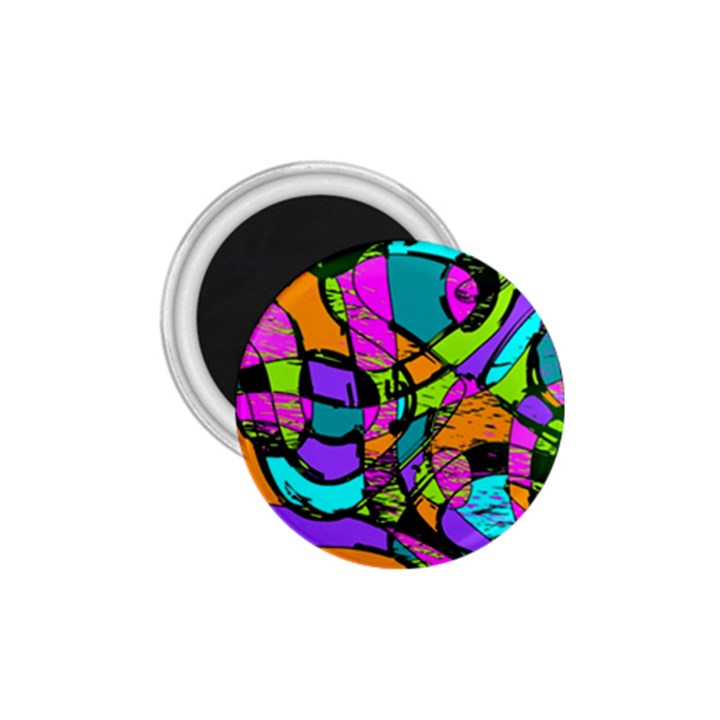 Abstract Art Squiggly Loops Multicolored 1.75  Magnets