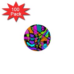 Abstract Art Squiggly Loops Multicolored 1  Mini Buttons (100 Pack)  by EDDArt