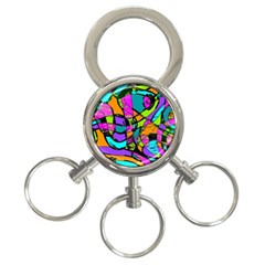 Abstract Art Squiggly Loops Multicolored 3-ring Key Chains by EDDArt