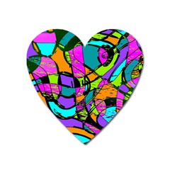 Abstract Art Squiggly Loops Multicolored Heart Magnet by EDDArt