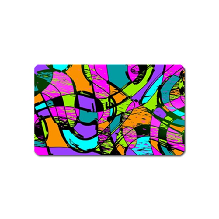 Abstract Art Squiggly Loops Multicolored Magnet (Name Card)