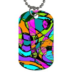 Abstract Art Squiggly Loops Multicolored Dog Tag (two Sides) by EDDArt