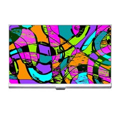 Abstract Art Squiggly Loops Multicolored Business Card Holders by EDDArt