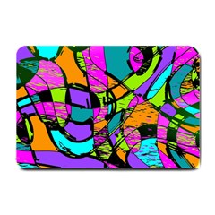 Abstract Art Squiggly Loops Multicolored Small Doormat  by EDDArt