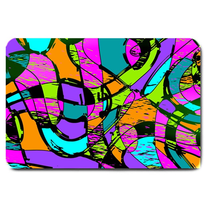 Abstract Art Squiggly Loops Multicolored Large Doormat 