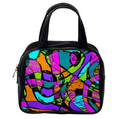 Abstract Art Squiggly Loops Multicolored Classic Handbags (one Side) by EDDArt