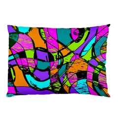 Abstract Art Squiggly Loops Multicolored Pillow Case by EDDArt