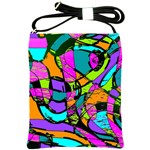 Abstract Art Squiggly Loops Multicolored Shoulder Sling Bags Front